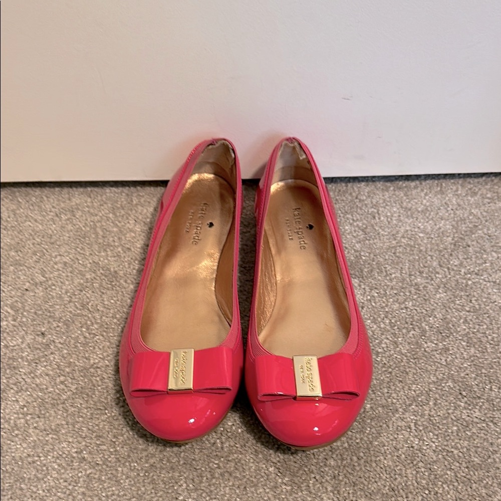 kate spade Pink Patent Bow Ballet Flats